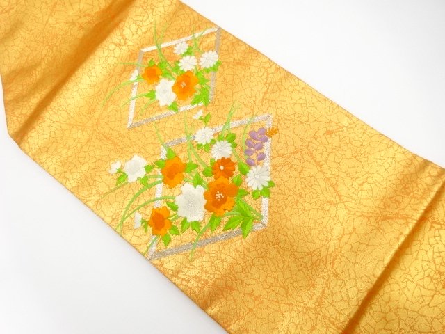 JAPANESE NAGOYA OBI / EMBROIDERY / FLORAL PLANTS
